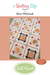 Fall Dash Pattern By A Quilting Life, Finished Size 53 1/2" x 68 1/2",  Paper Pattern ONLY