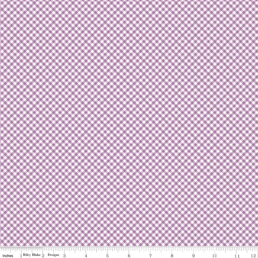 Bee Ginghams Plum Bee Ginghams Rebecca C12555-Plum by Lori Holt for Riley Blake Sold in 1/2 yard Increments