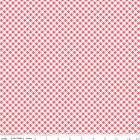 Bee Ginghams Tea Rose Bee Ginghams Lisa C12556-Tearose by Lori Holt for Riley Blake Sold in 1/2 yard Increments