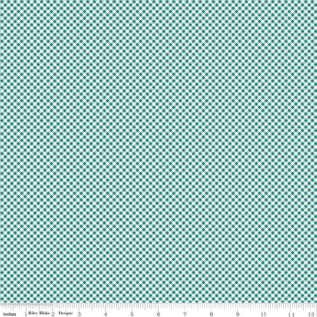 Bee Ginghams Jade Bee Ginghams Kassidy C12557-Jade by Lori Holt for Riley Blake Sold in 1/2 yard Increments