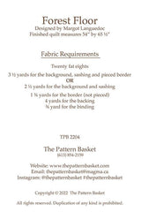 Forest Floor TPB 2204 Pattern Basket#1 Pattern ONLY 54  x 65"