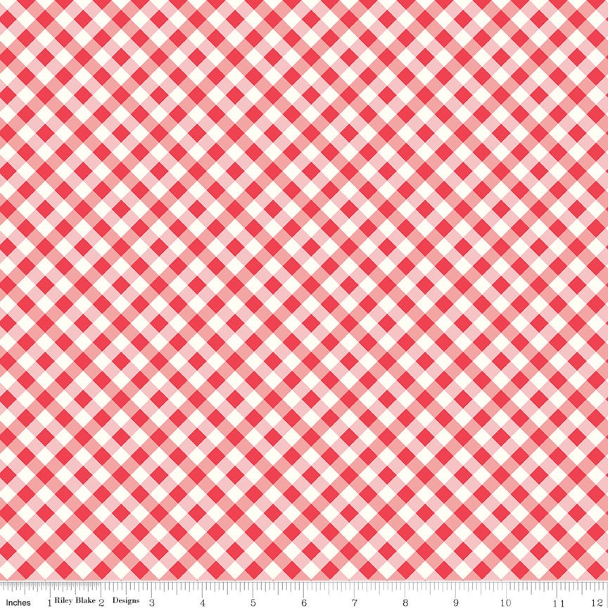 Bee Ginghams Cayenne Bee Ginghams Tammy C12554-Cayenne by Lori Holt for Riley Blake Sold in 1/2 yard Increments