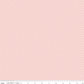 Bee Ginghams Coral Bee Ginghams Kassidy C12557-Coral by Lori Holt for Riley Blake Sold in 1/2 yard Increments