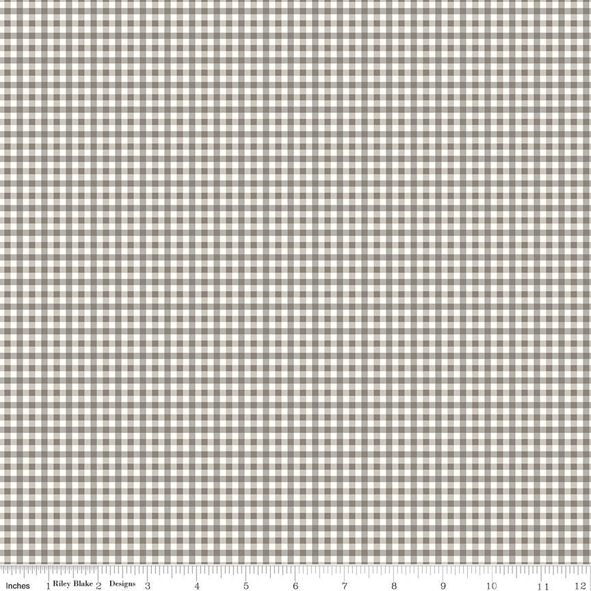Bee Ginghams Pebble Bee Ginghams Camille C12560-Pebble by Lori Holt for Riley Blake Sold in 1/2 yard Increments