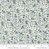 Dwell Meadow in Cream and Blue 55277 11 by Camille Roskelley  Sold in 1/2 Yard Increments