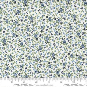 Dwell Meadow in Cream and Blue 55277 11 by Camille Roskelley  Sold in 1/2 Yard Increments