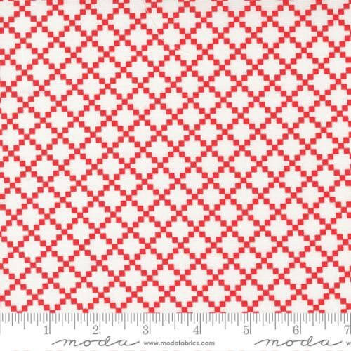 Dwell Nine Patch in Cream and Red 55272 11 by Camille Roskelley  Sold in 1/2 Yard Increments