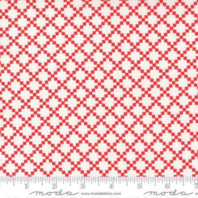 Dwell Nine Patch in Cream and Red 55272 11 by Camille Roskelley  Sold in 1/2 Yard Increments