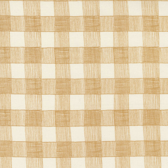 Birdsong Hand Drawn Plaid Sunshine Yardage 48356-14 by Gingiber For Moda Fabrics