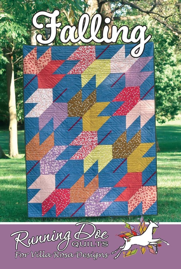 Falling Paper Quilt Pattern by Running Doe Quilts for Villa Rosa Designs 54x72