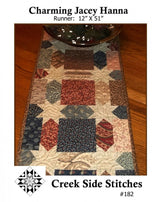 Charming Jacey Hanna Quilted Table Topper Printed Pattern only CSS182 by Creek Side Stitches, precut friendly