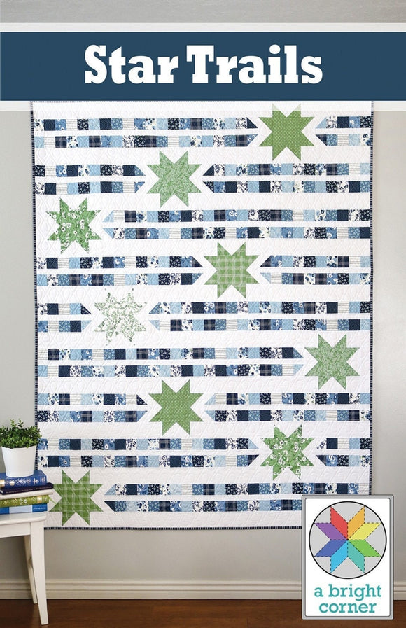 Star Trails Quilt Pattern AKBC340 Printed Pattern Only by A Bright Corner Quilts,  Lap and Throw Quilt Sizes
