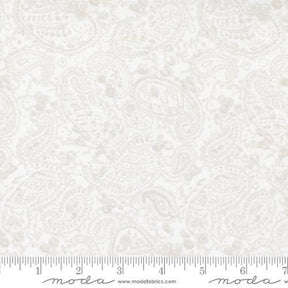 The Shores Paisley in Linen White and Pebble 18742 11 by Brenda Riddle Designs for Moda Fabrics