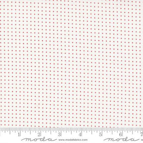 Dwell Pin Dot in Cream Red 55276 11 by Camille Roskelley  Sold in 1/2 Yard Increments