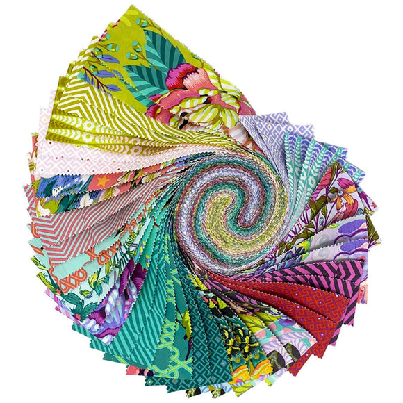 Moon Garden Jelly Roll 40 Pieces by Tula Pink for Free Spirit Fabrics FB4DRTP.MOON