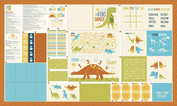 Stomp Stomp Roar Panel Multi 20826 11 By Stacy Iest Hsu for Moda Activity Book panel