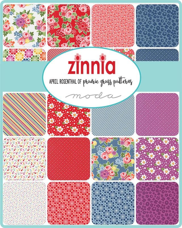 Zinnia Down Pour Ruby Yardage 24135 19  by April Rosenthal Sold in 1/2 yard increments