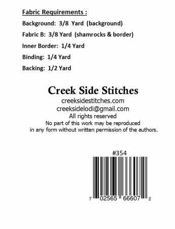 Dancing Shamrocks Printed Pattern CSS354 by Creek Side Stitches 14 x 36