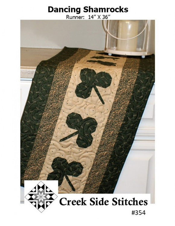 Dancing Shamrocks Printed Pattern CSS354 by Creek Side Stitches 14 x 36