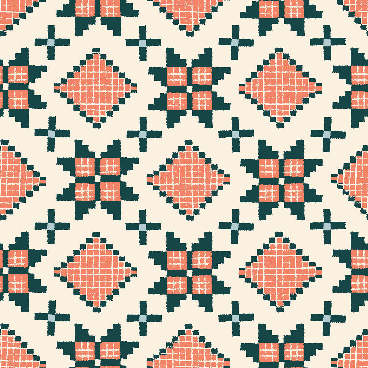 Winterglow Forest Winter Pine in Papaya RS5105 13 by Ruby Star for Moda Fabrics