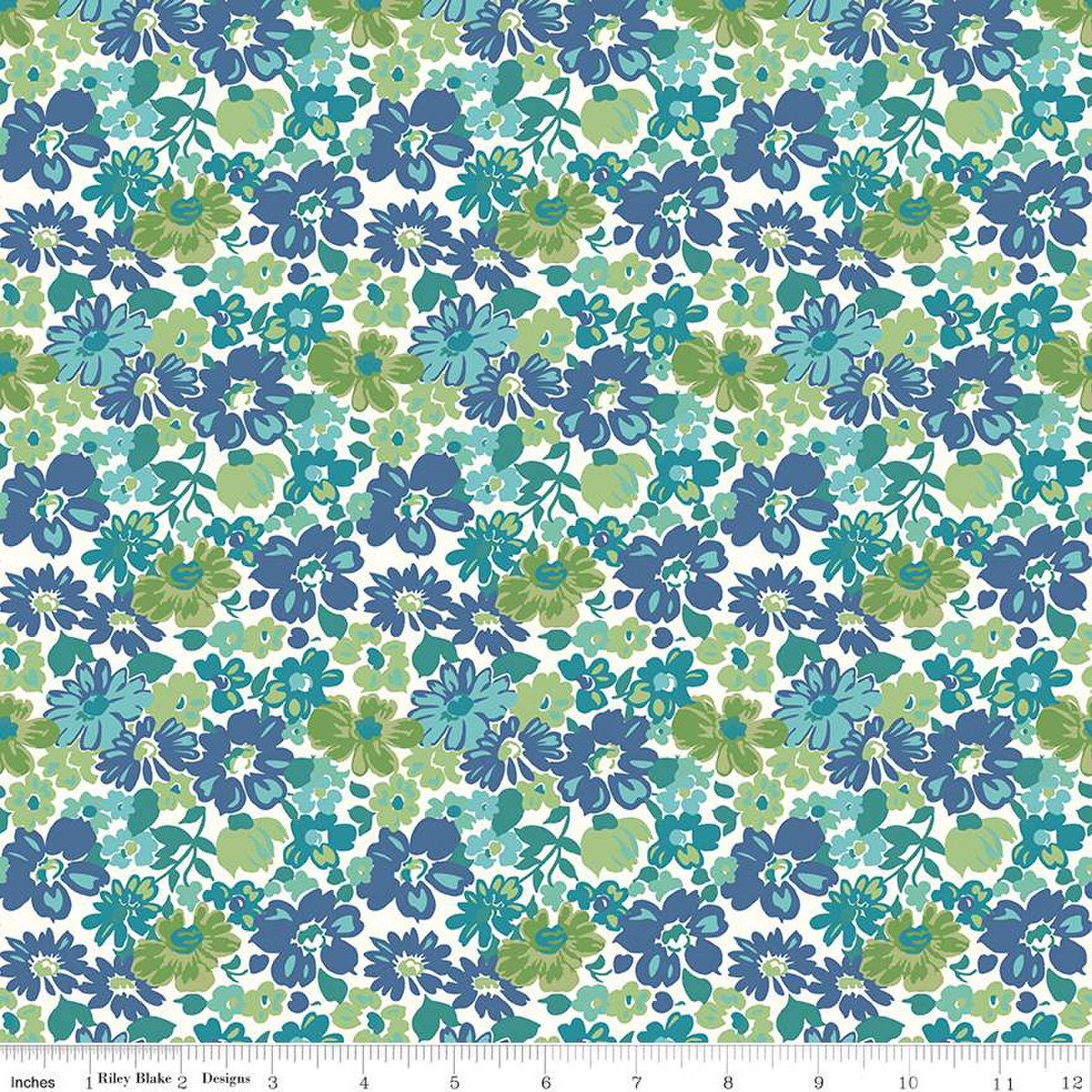 Bee Vintage Mildred Blue C13070-Blue by Lori Holt for Riley Blake Designs