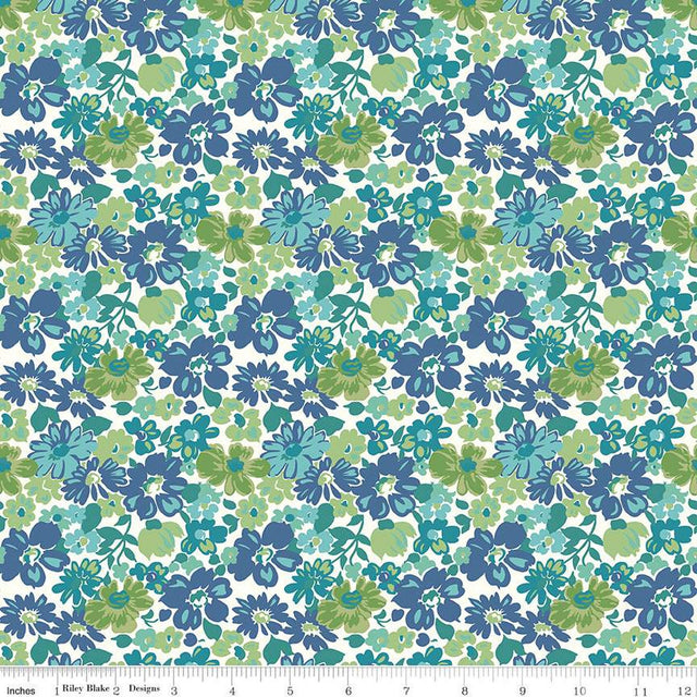 Bee Vintage Mildred Blue C13070-Blue by Lori Holt for Riley Blake Designs