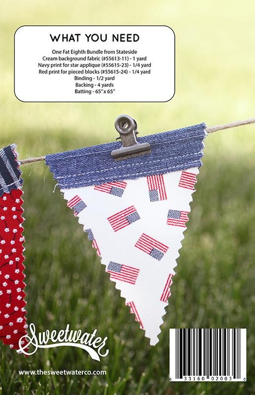 Stars & Stripes Quilt Pattern by Sweetwater P302 Finished Size 60 x 60