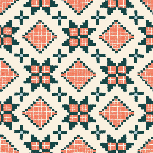 Winterglow Star Geometrics in Papaya RS5106 12 by Ruby Star for Moda Fabrics