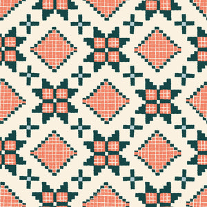 Winterglow Star Geometrics in Papaya RS5106 12 by Ruby Star for Moda Fabrics