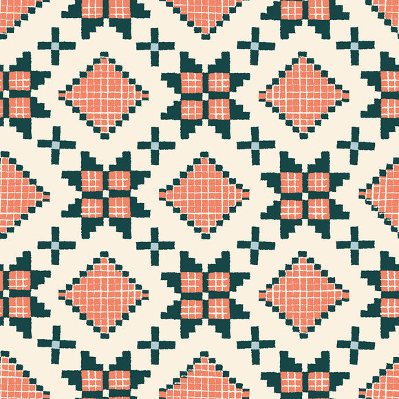 Winterglow Star Geometrics in Papaya RS5106 12 by Ruby Star for Moda Fabrics