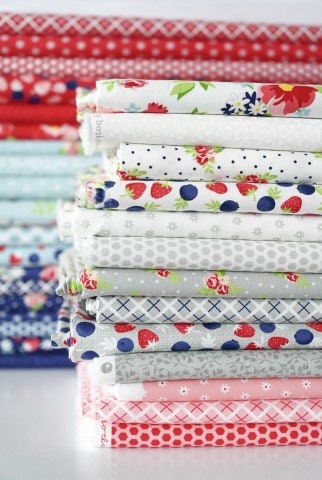 Berry Basket Berries in Blueberry 24151 14 by April Rosenthal Sold in 1/2 yard Increments