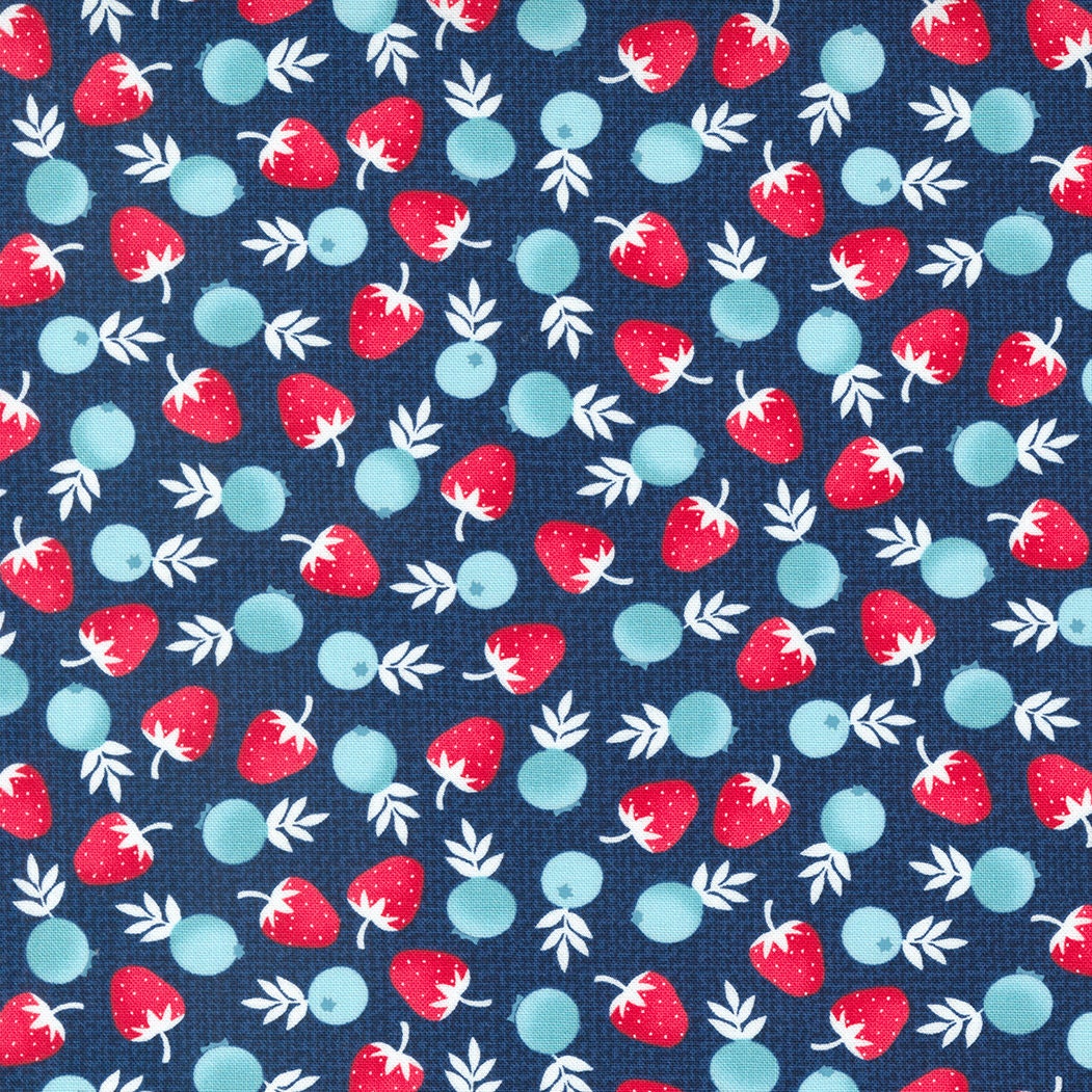 Berry Basket Berries in Blueberry 24151 14 by April Rosenthal Sold in 1/2 yard Increments
