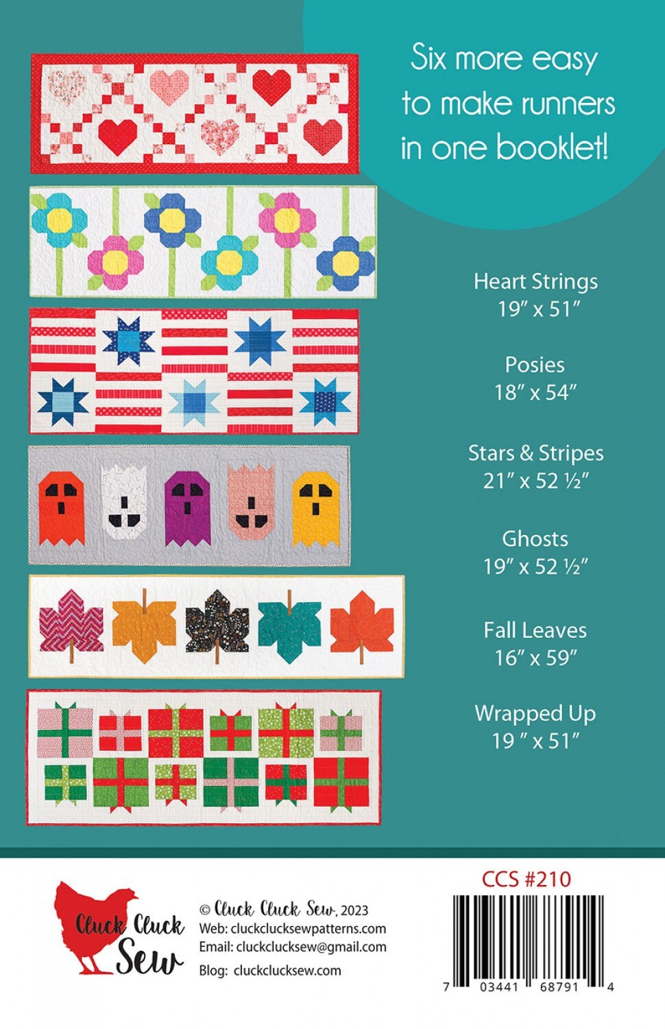 Modern Holiday Volume 2 Table Runner Pattern Beginner Friendly, Paper Pattern only CCS210 by Allison Harris for Cluck Cluck Sew