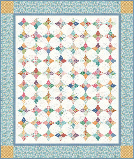 Bee Vintage Edith Pink C13084-Pink available in half yard increment by Lori Holt for Riley Blake Designs