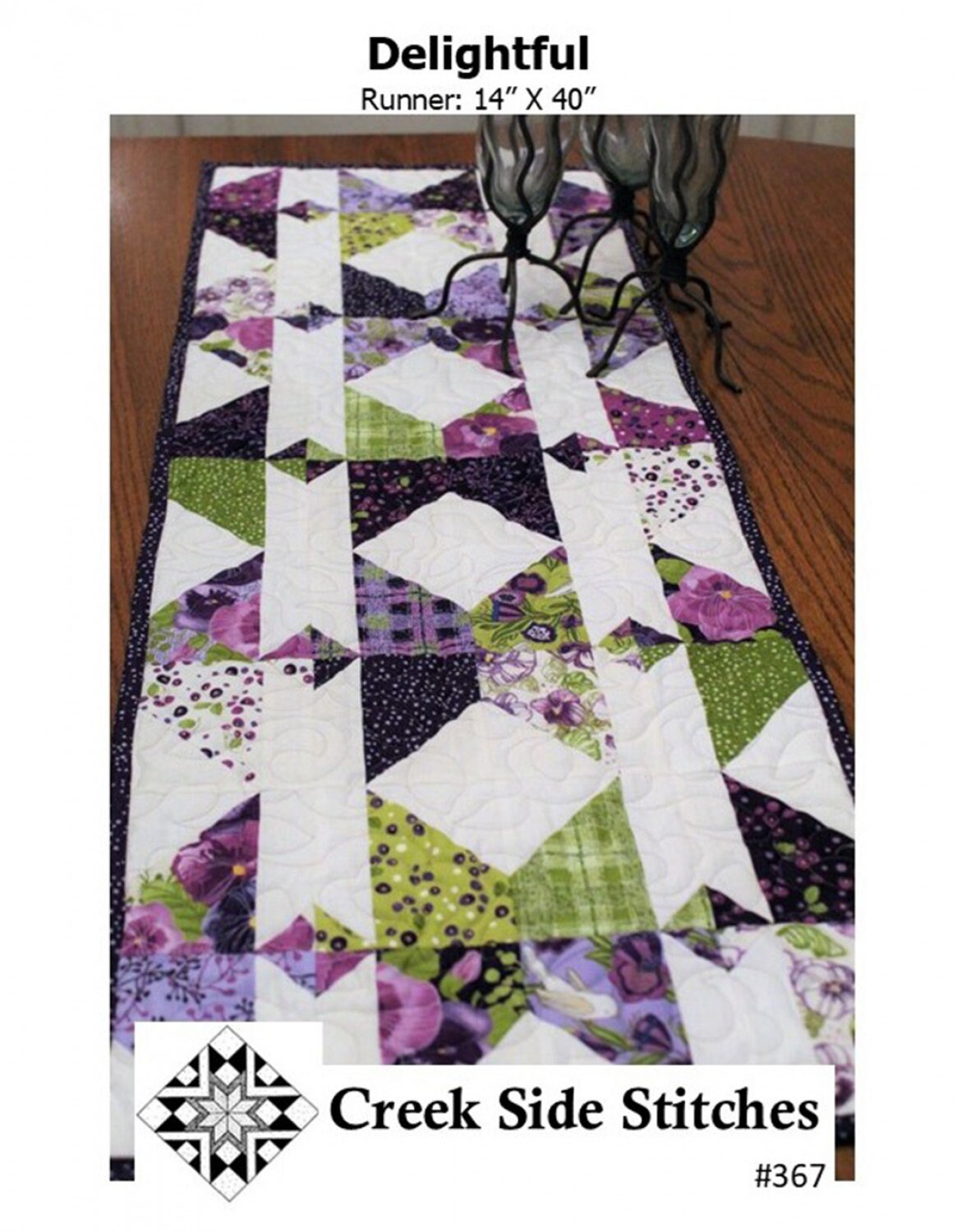 Delightful Quilted Table Topper Printed Pattern CSS367 - by Creek Side Stitches, precut friendly