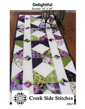 Delightful Quilted Table Topper Printed Pattern CSS367 - by Creek Side Stitches, precut friendly