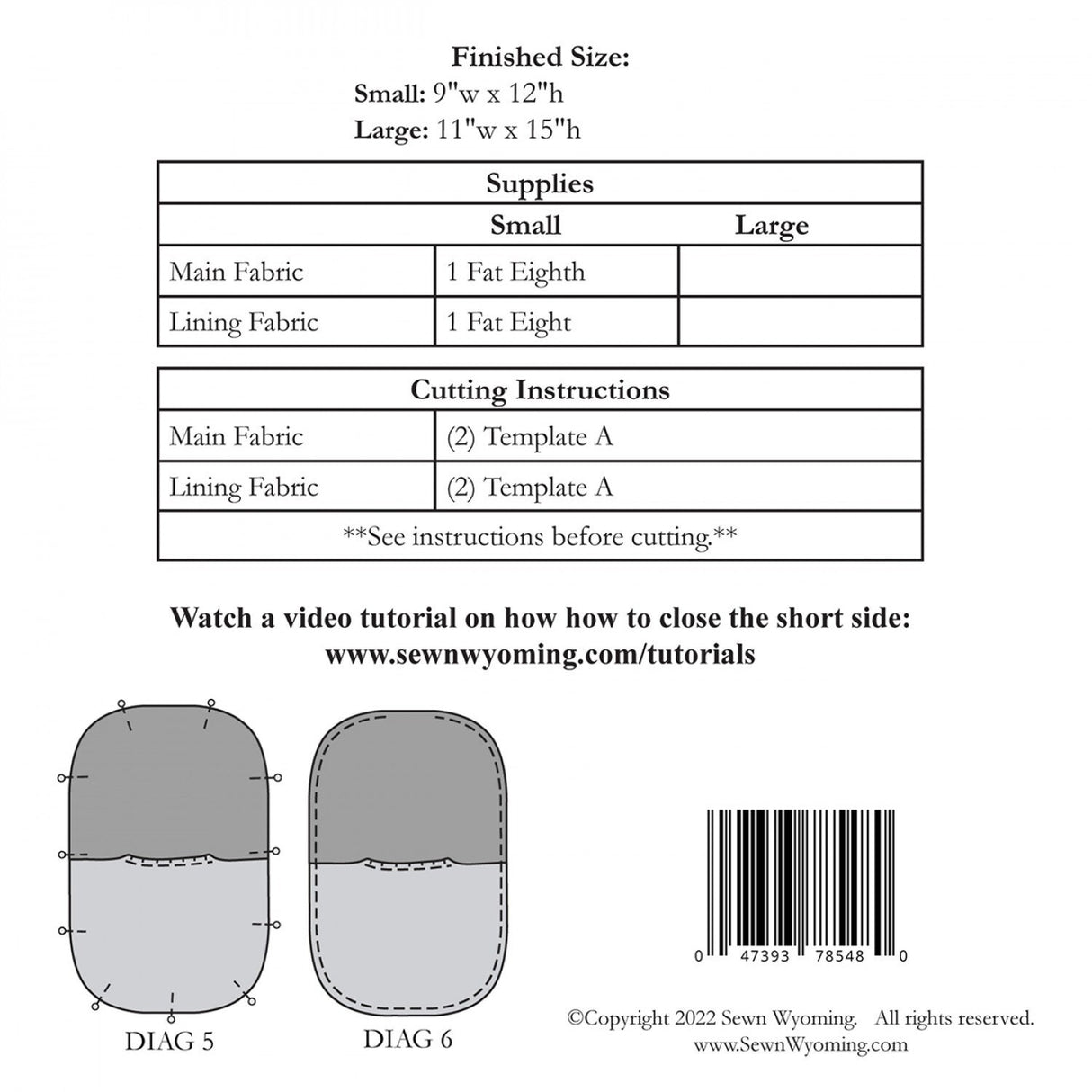 Japanese Knot Bag SITF201D -- Printed Pattern ONLY