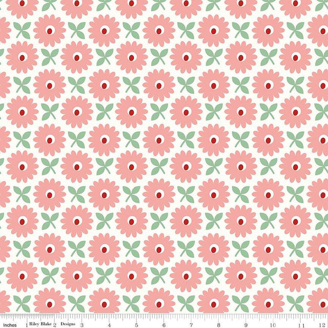 Home Town Wide Back Heirloom Coral WB13601-Heircoral by Lori Holt 2 1/2 yard cut