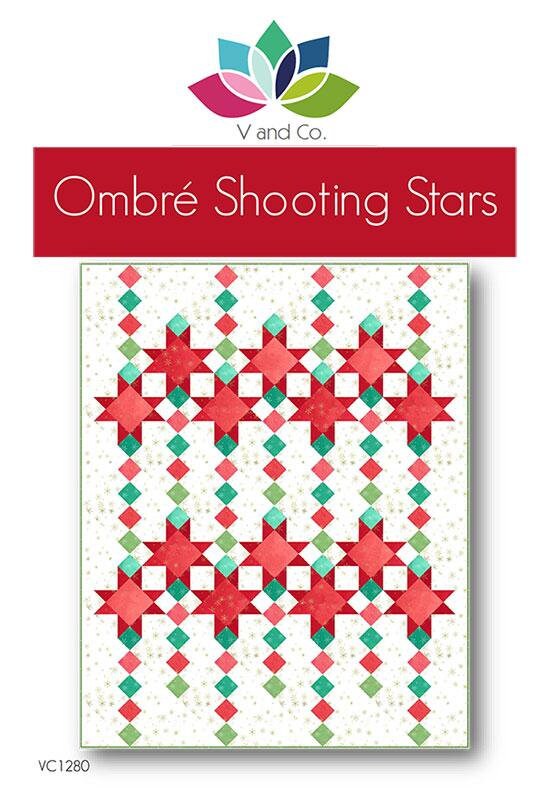 Ombre Shooting Stars quilt pattern VC1280 By V and Co. Paper Patter ONLY 68 x 85