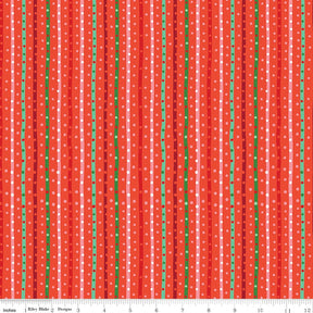 Twas Red Sugarplum Yardage SC13465-Red by Jill Howarth Sold in 1/2 yard increments cut contigiously