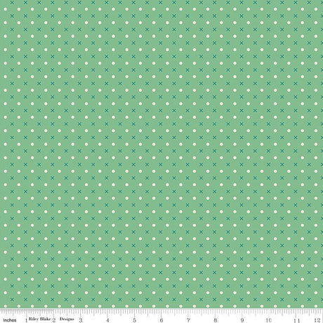 Bee Dots Mary Leaf Yardage C14178-Leaf by Lori Holt of A Bee in My Bonnet Sold in 1/2 yard increments