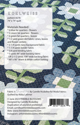Edelweiss Quilt Pattern by Thimble Blossoms TBL278 size 74” x 74” size Printed Pattern ONLY