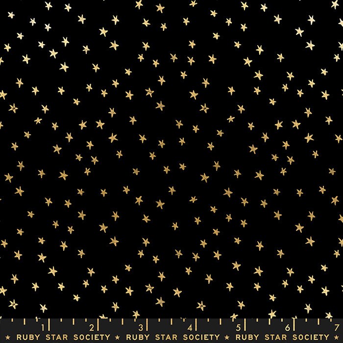 Starry Mini Starry Black - Gold by Alexia Abegg RS4110-27M for Ruby Star Society Sold in 1/2 yard increments