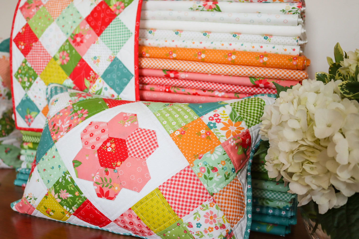 Strawberry Lemonade Blooms Lime by Sherri and Chelsi 37673-19 Sold in 1/2 yard increments