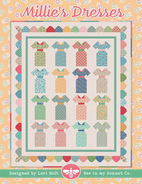 Millie's Dresses Quilt Pattern ISE-275, By Lori Holt of Bee in My Bonnet. Finished sizes: 58.5" x 70.5"