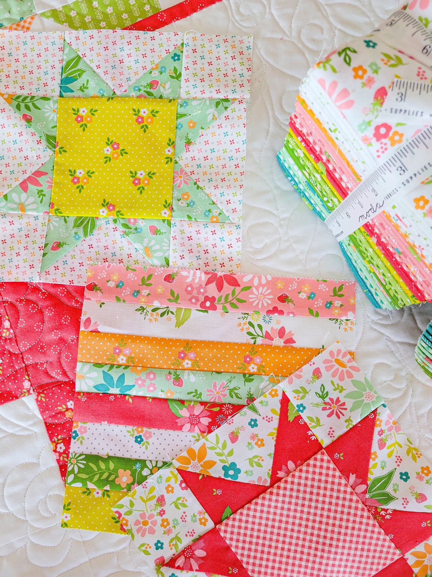Strawberry Lemonade Daisy Dots Cloud by Sherri and Chelsi 37677-11 Sold in 1/2 yard increments