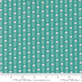 Strawberry Lemonade Blooms Teal by Sherri and Chelsi 37673-21 Sold in 1/2 yard increments