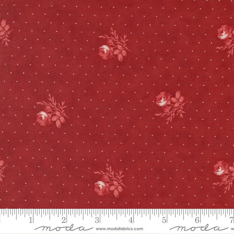 Ridgewood Faded Roses Cherry 14972-18 by Minick and Simpson Sold in 1/2 yard increments