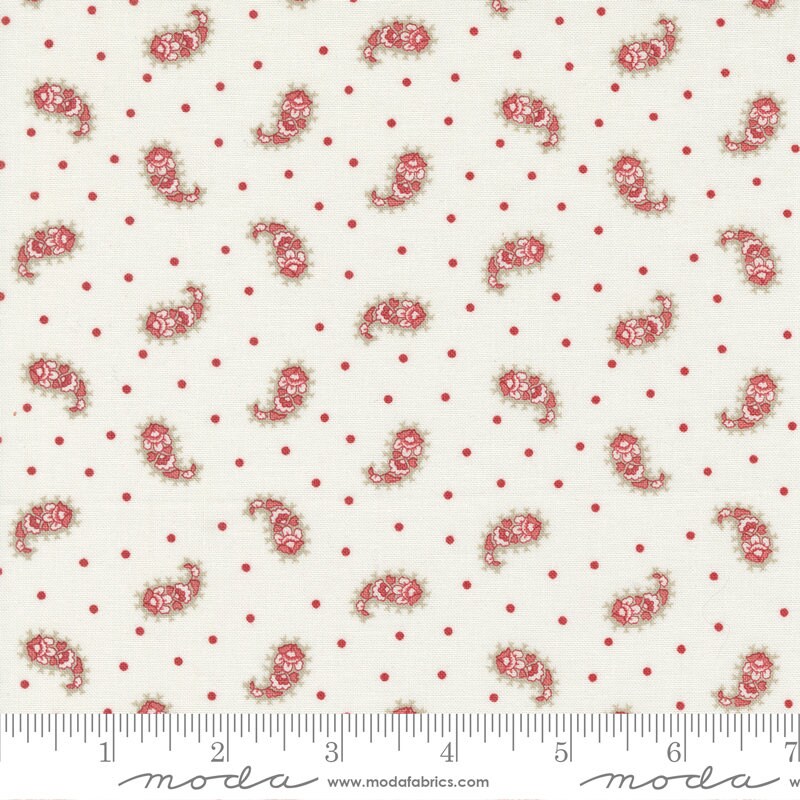 Ridgewood Paisley Dot Milk 14974-11 by Minick and Simpson Sold in 1/2 yard increments