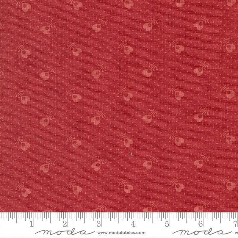 Ridgewood Calico Heart Ruby 14976-17 by Minick and Simpson Sold in 1/2 yard increments